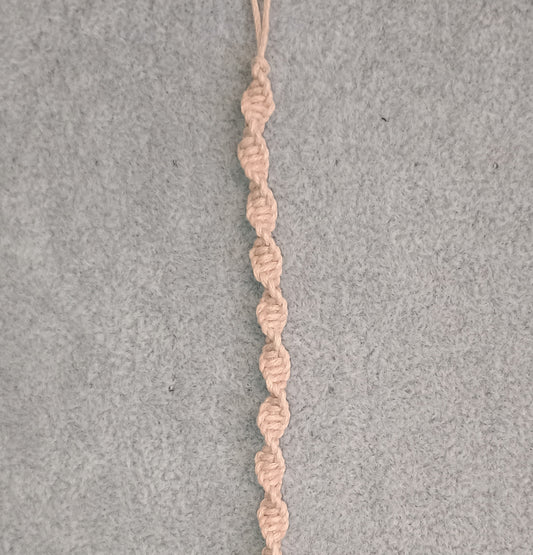 Wellenknoten Makramee Armband creme