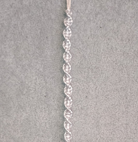 Wellenknoten Makramee Armband silber