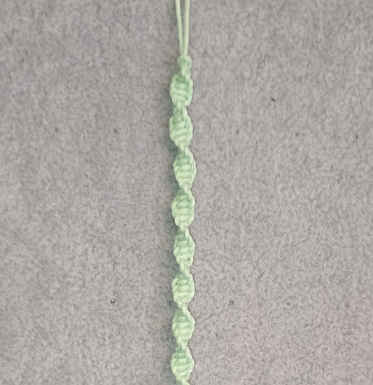 Wellenknoten Makramee Armband mintgrün