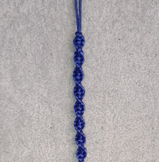 Wellenknoten Makramee Armband dunkelblau