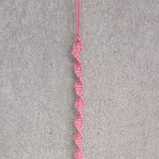Wellenknoten Makramee Armband pink