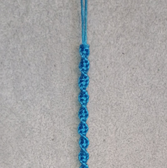Wellenknoten Makramee Armband azurblau