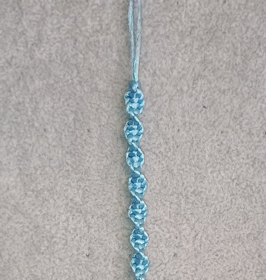 Wellenknoten Makramee Armband blau