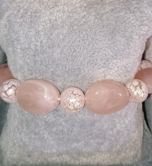 Armband rosa Perlen Steine