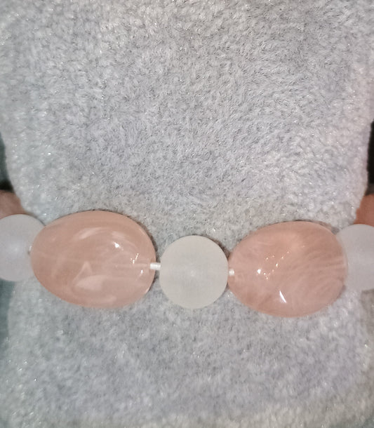 Armband rosa Perlen Steine weiss