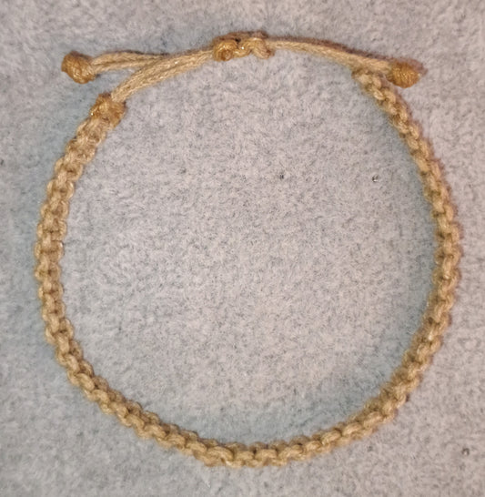 Kreuzknoten Makramee Armband hellbraun