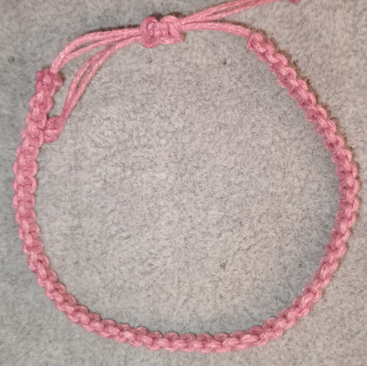 Kreuzknoten Makramee Armband pink