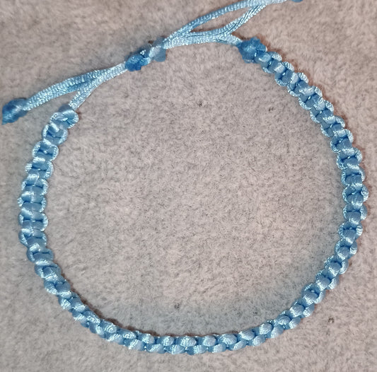 Kreuzknoten Makramee Armband blau