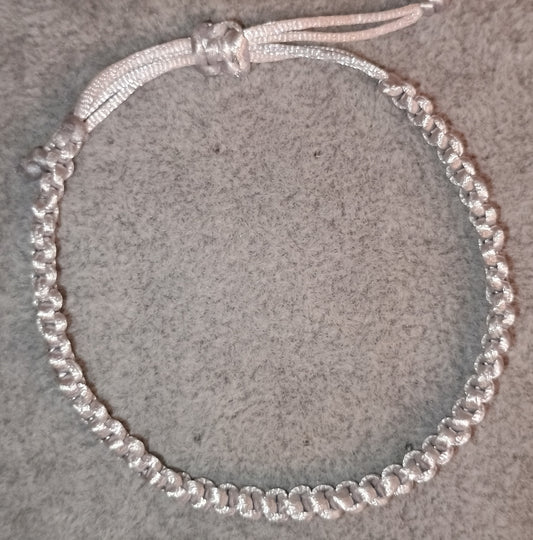 Kreuzknoten Makramee Armband silber