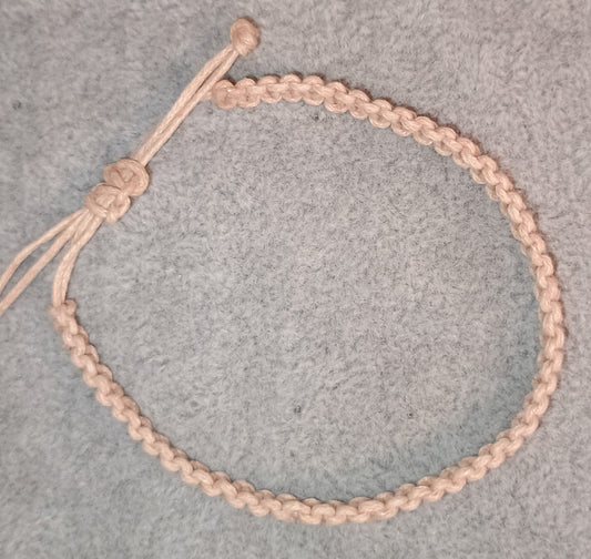 Kreuzknoten Makramee Armband creme