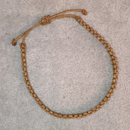 Kreuzknoten Makramee Armband ockerfarben
