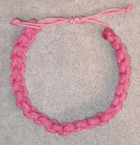 Kreuzknoten Makramee Armband pink