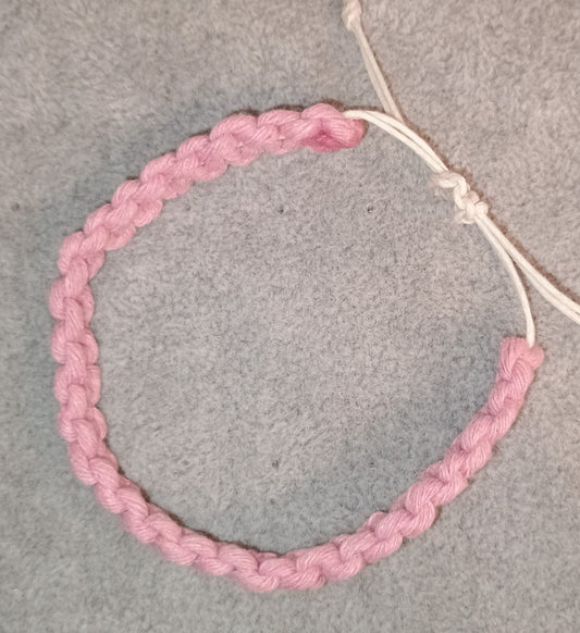 Kreuzknoten Makramee Armband rosa