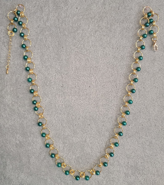 Goldkette Biegeringe mit Perlen
