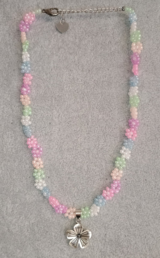 Flower Power bunter Perlen Choker