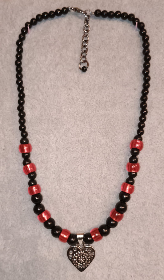 Gothic Perlen Halskette Steam Heart