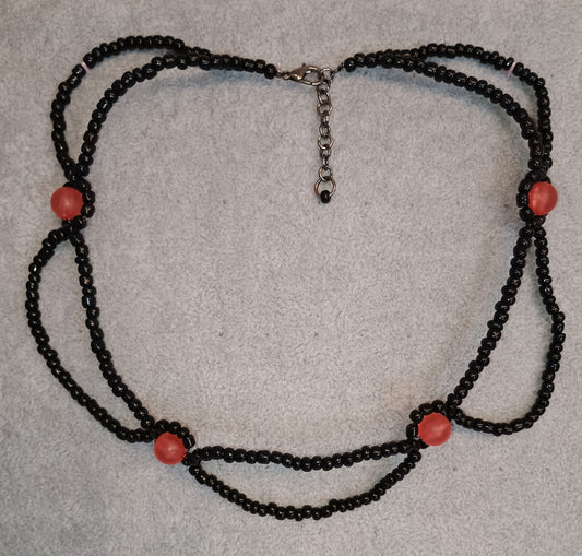 Gothic Perlen Choker Dark Flower